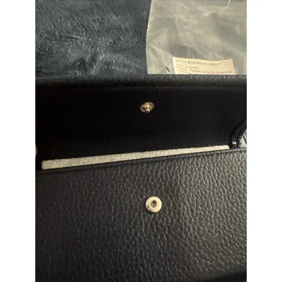 London Fog Fiona Long Zip & Front Flap Wristlet Wallet Blue NWTS - Picture 6 of 13